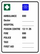 EMERGENCY CONTACT DETAILS, 600MM X 450MM X 5MM THICK